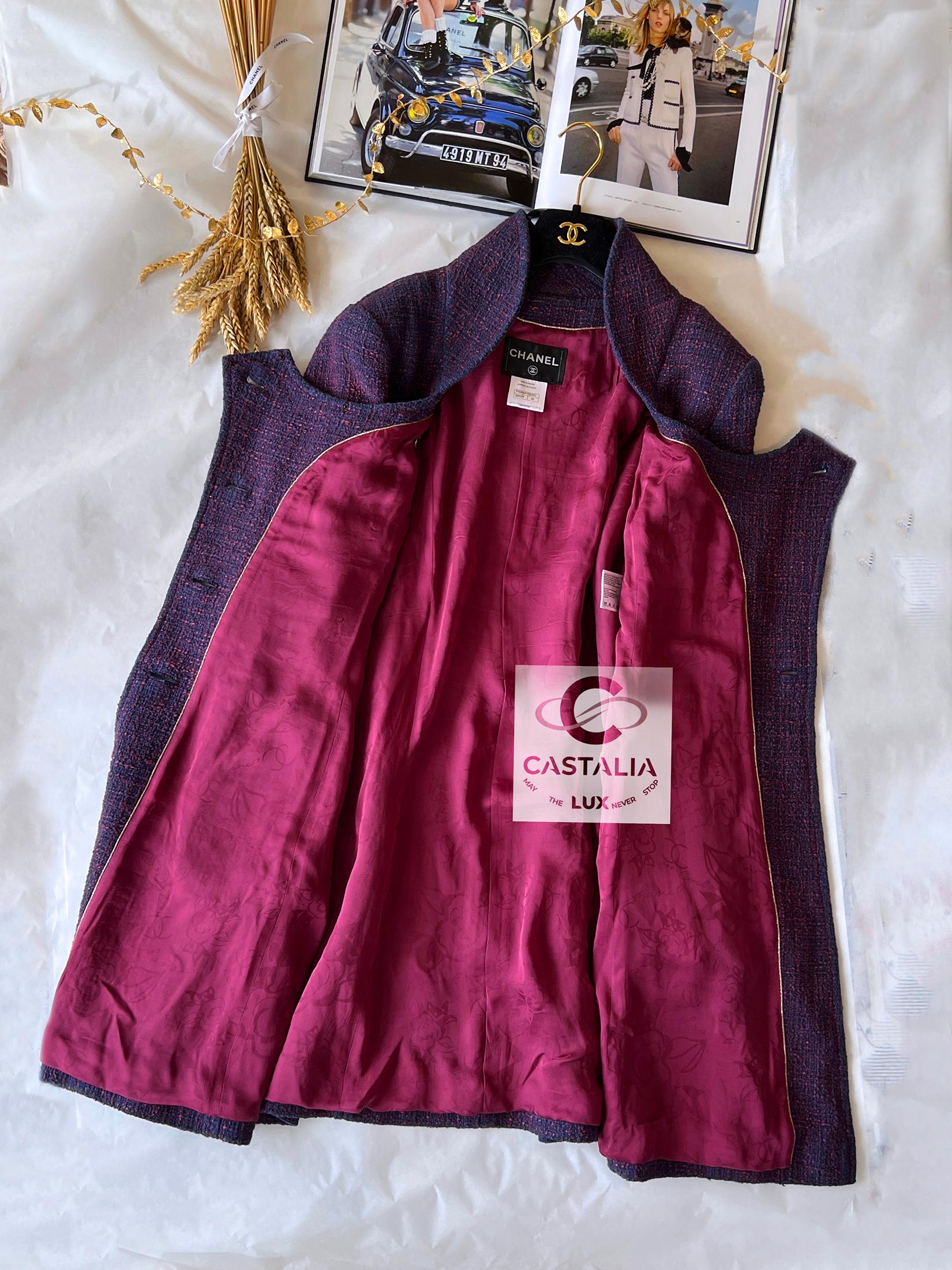 Chanel 10K$ Paris / Bombay Jewel Buttons Tweed Coat 48 FR For Sale 6