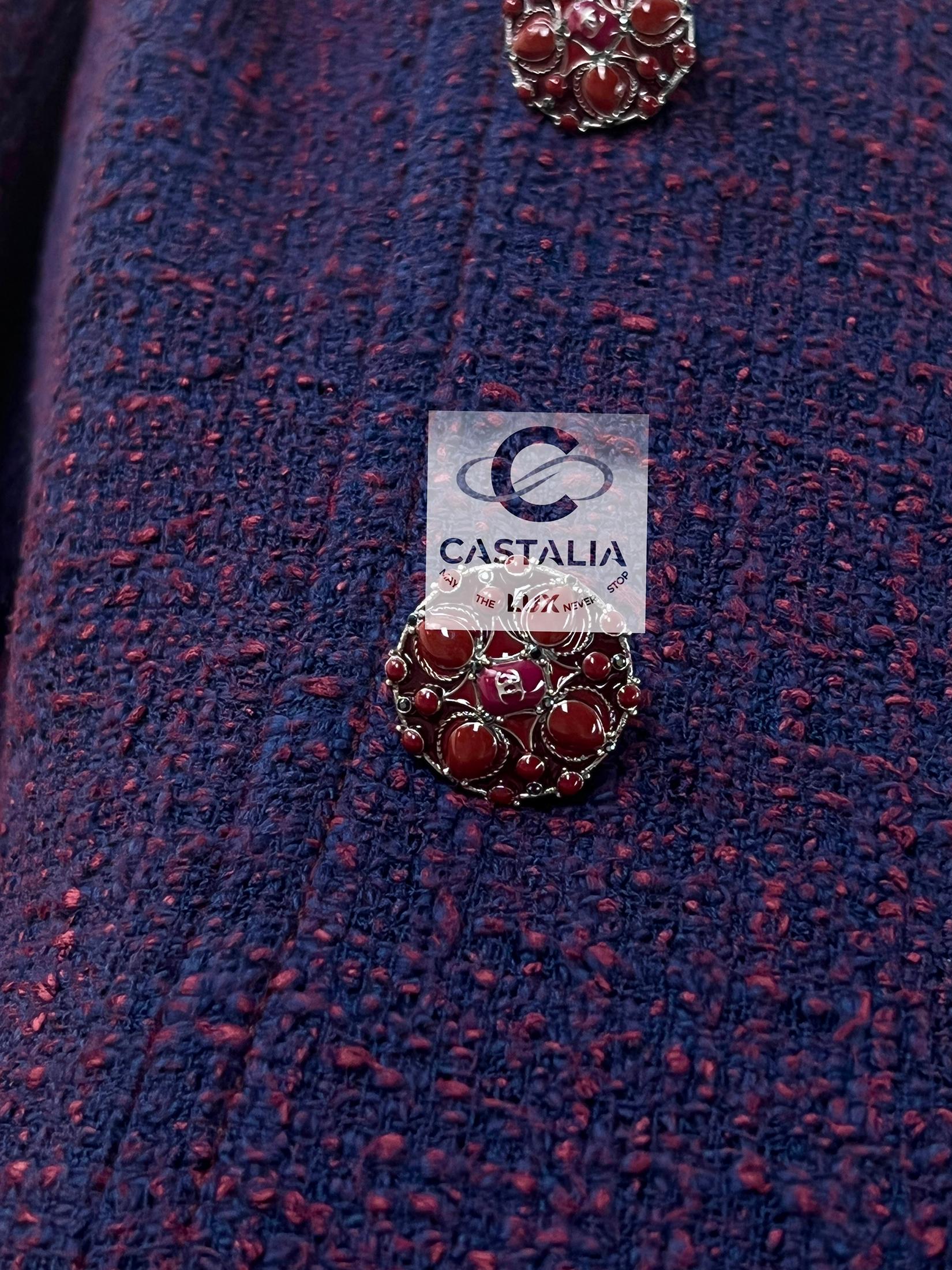 Chanel 10K$ Paris / Bombay Jewel Buttons Tweed Coat 8