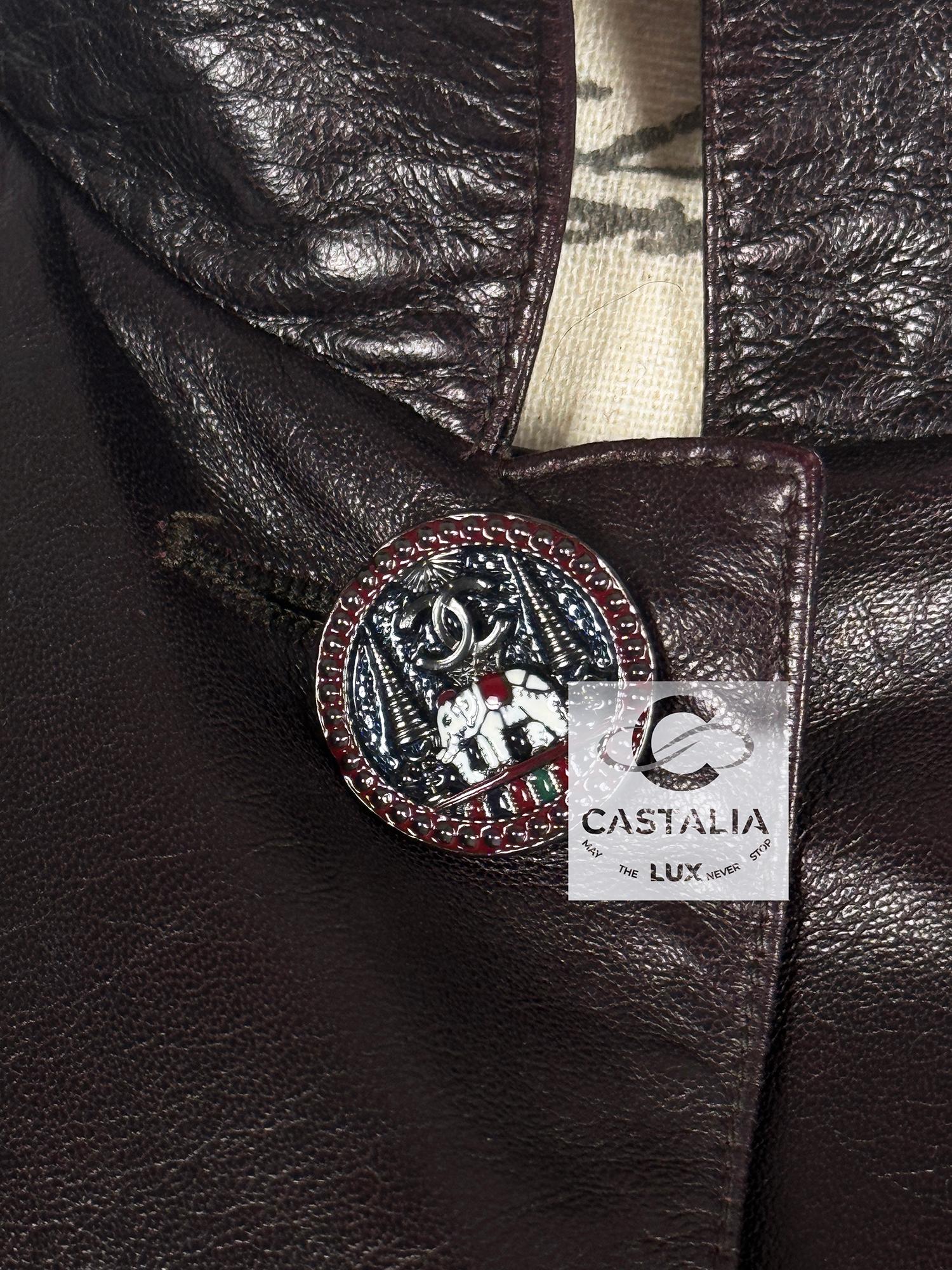 Chanel 10K$ Rarest Paris / Bombay CC Buttons Leather Jacket 5