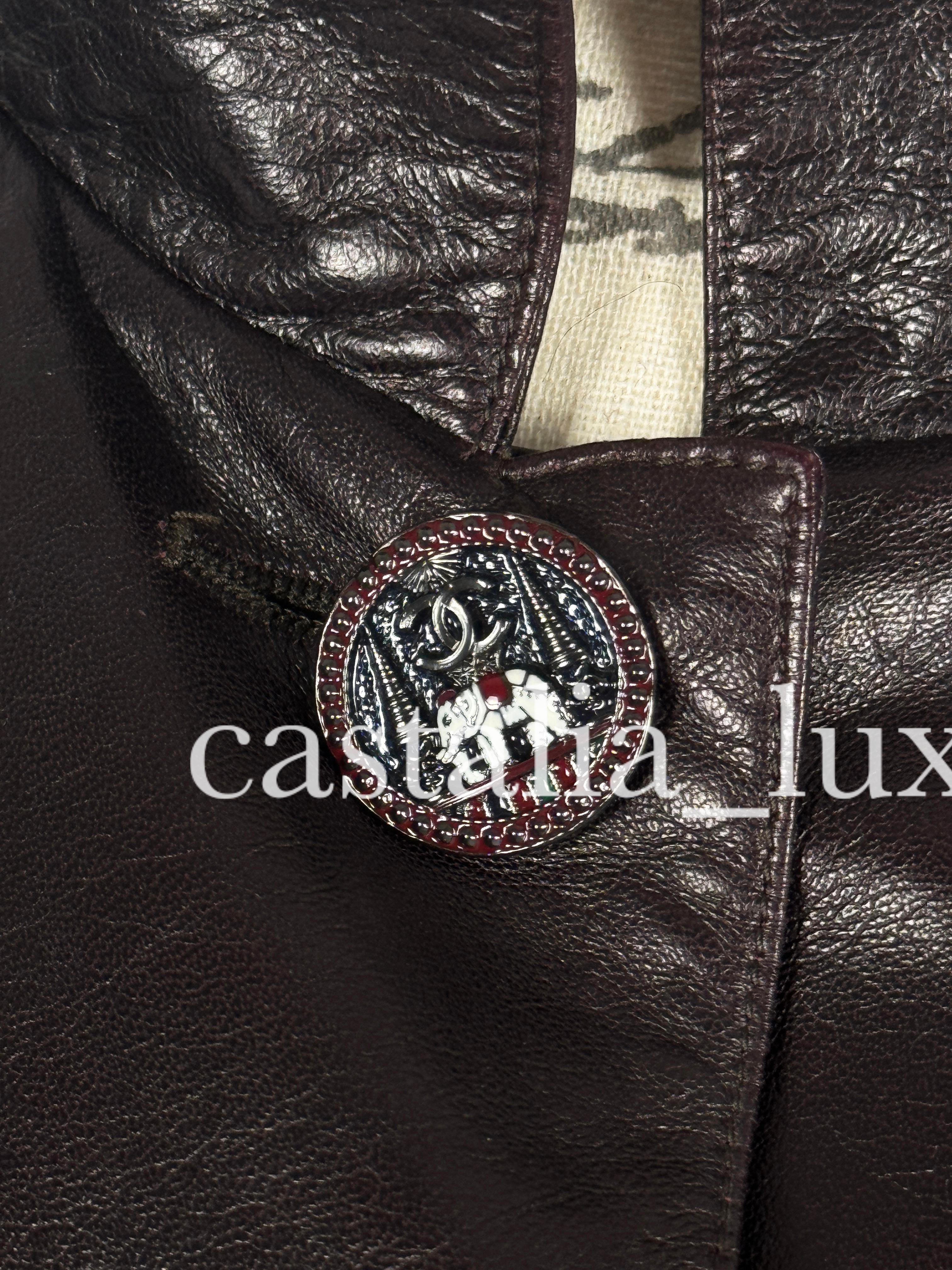 Chanel 10K Rarest Paris / Bombay CC Buttons Leather Jacket For Sale 9