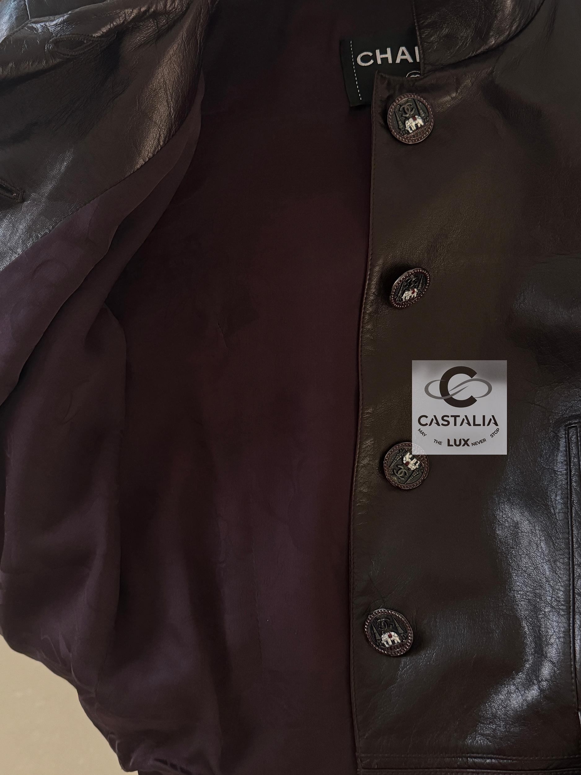 Chanel 10K$ Rarest Paris / Bombay CC Buttons Leather Jacket 8
