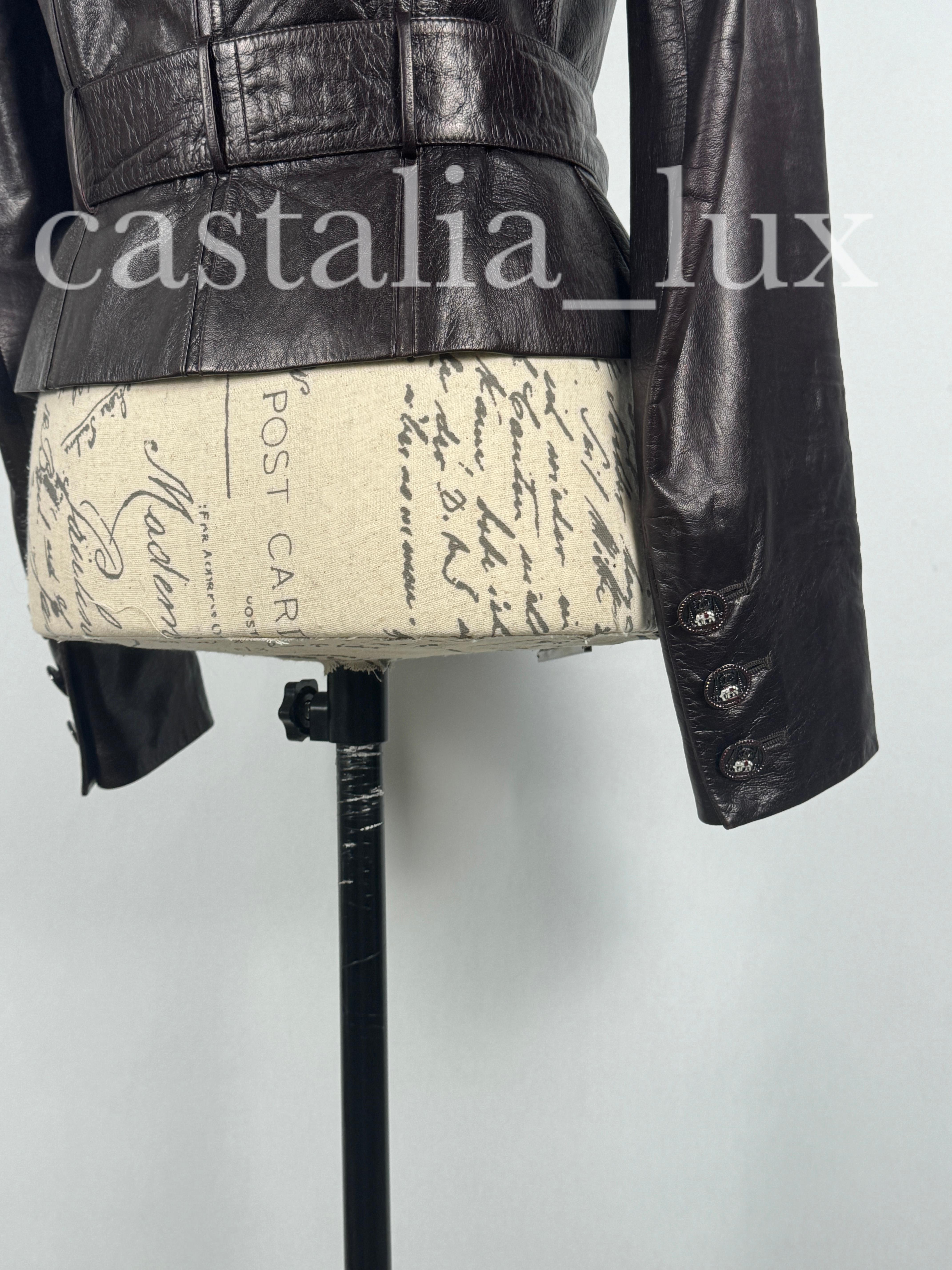 Chanel 10K Rarest Paris / Bombay CC Buttons Leather Jacket For Sale 13