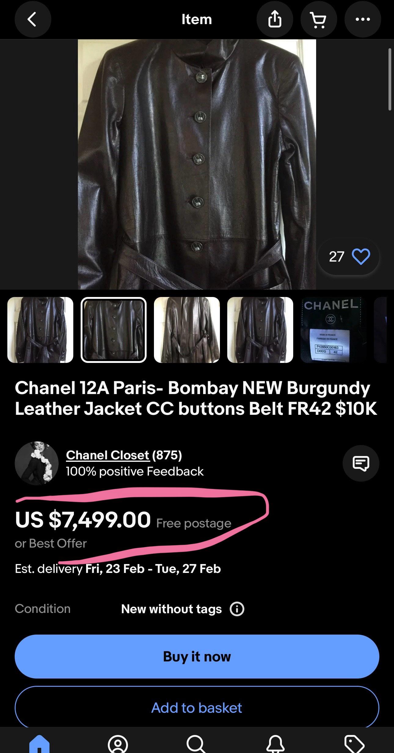 Black Chanel 10K$ Rarest Paris / Bombay CC Buttons Leather Jacket