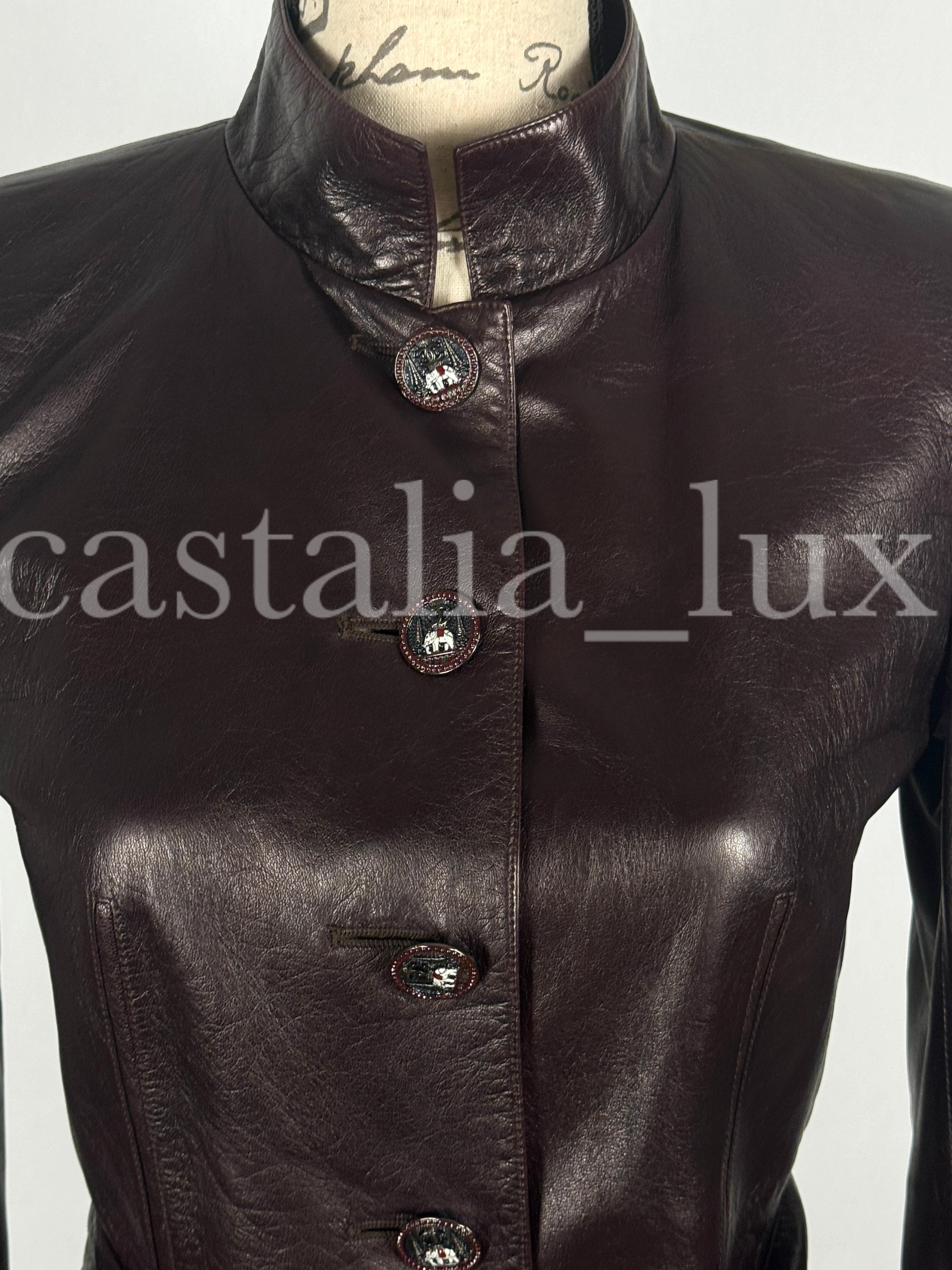 Women's or Men's Chanel 10K Rarest Paris / Bombay CC Buttons Leather Jacket