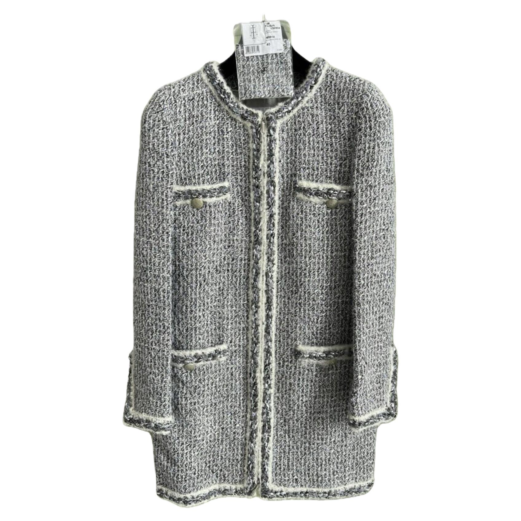 Chanel 11K$ Supermarket Luxurious Silk Tweed Coat For Sale