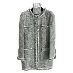 Chanel 11K$ Supermarket Luxuriöser, luxuriöser Tweed-Mantel aus Seide