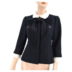 Chanel 10P Spring 2010 Runway Bow Jacket Blue 40 New