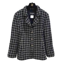 Chanel 10P Tweed CC Logo Gripoix Buttons Jacket Blazer