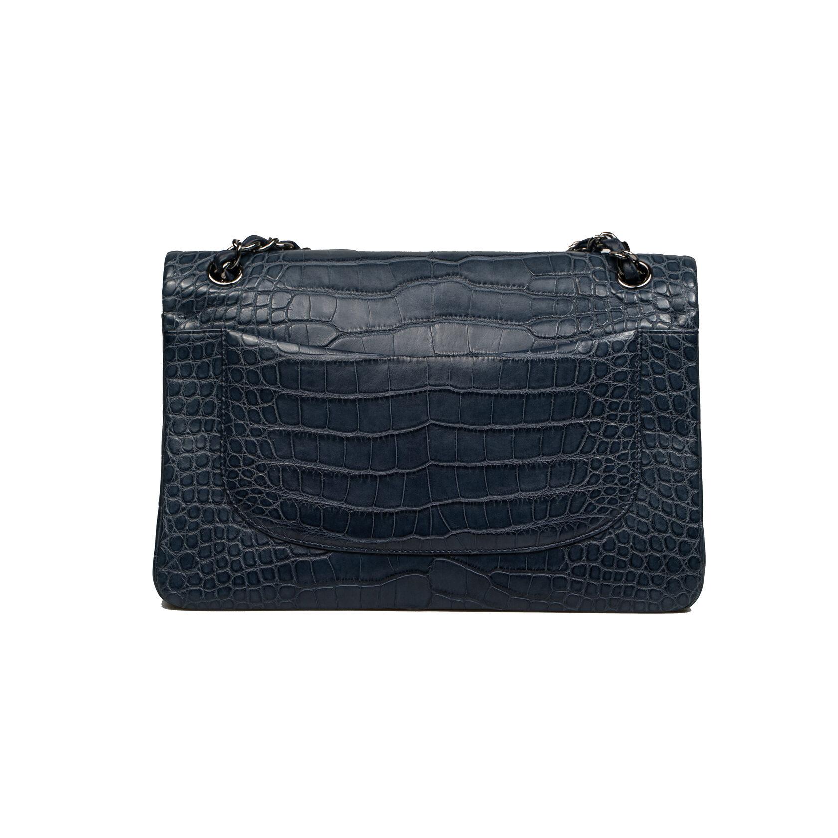 Chanel 11.12 Classic / Timeless Jumbo Double Flap Alligator For Sale 9