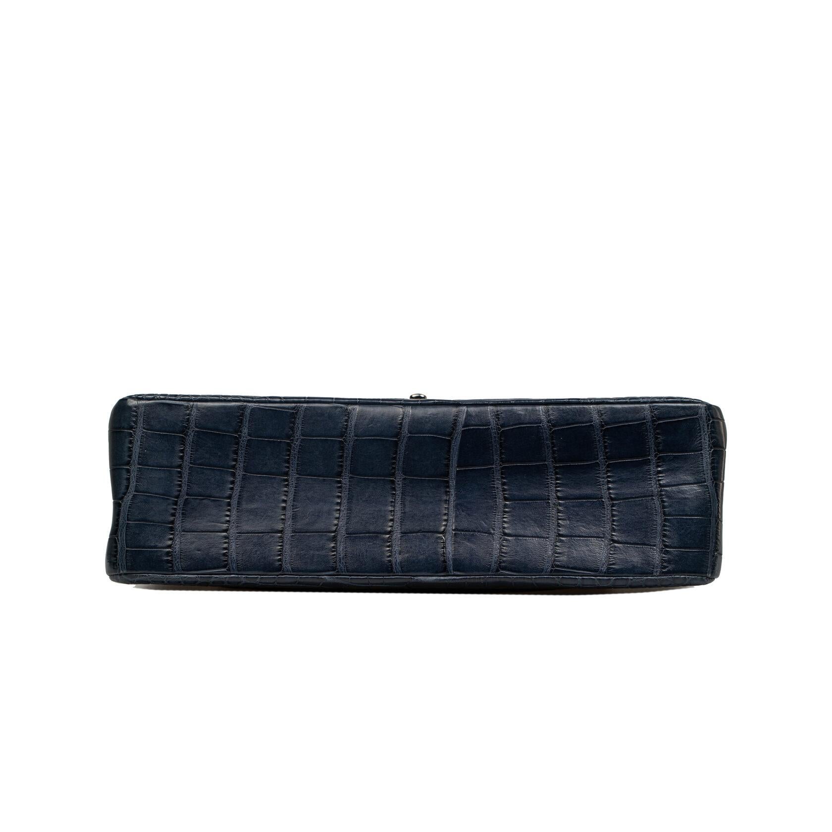 Chanel 11.12 Classic / Timeless Jumbo Double Flap Alligator For Sale 2
