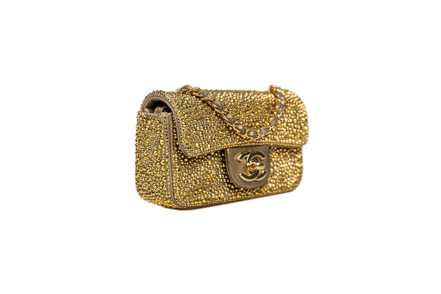 Chanel 11.12 Classic/Timeless Single Flap Extra Mini Rectangular Strass Studded For Sale 6