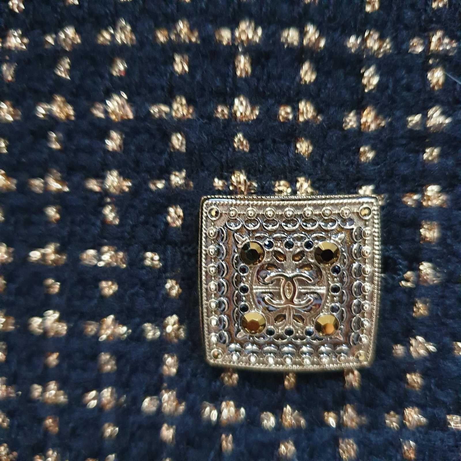 Chanel 11A Paris-Byzance Black Gold Gripoix Buttons Jacket Coat 2