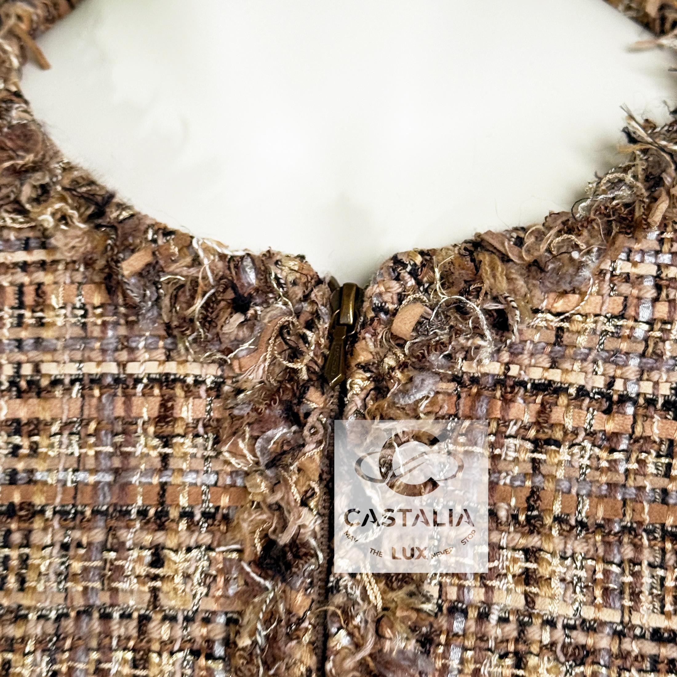 Chanel 11K$ Giacca in tweed con nastro beige 36 FR in vendita 10