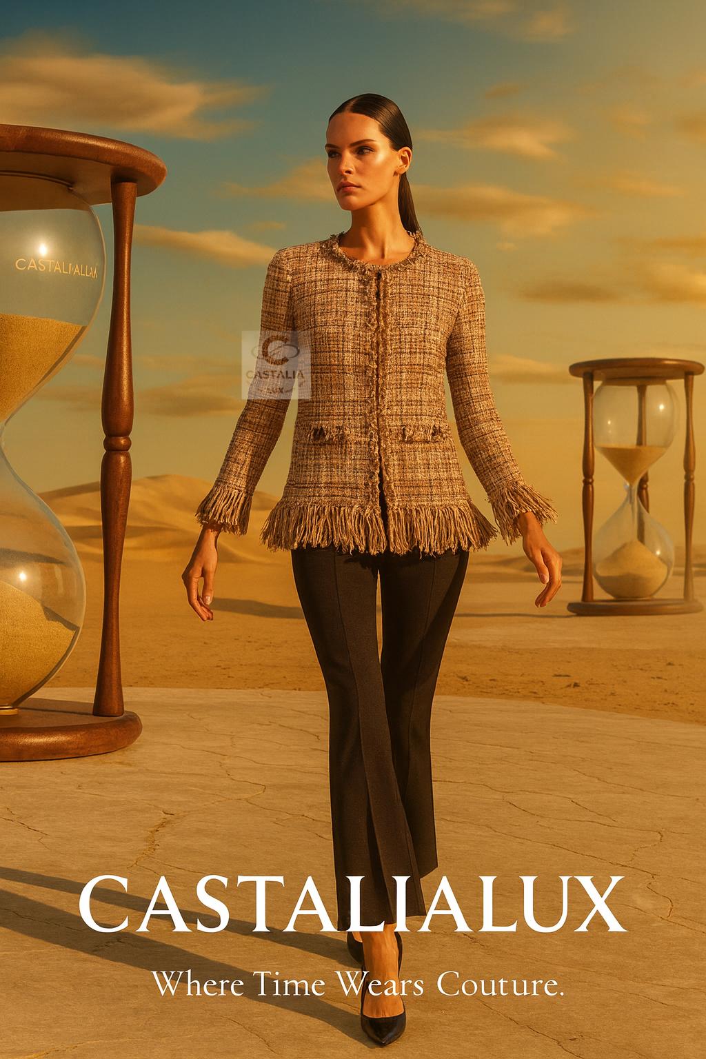 CHANEL 11K$ Beige Ribbon Tweed Jacket 36 FR For Sale 4
