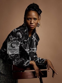 CHANEL 11K$ Collectible Black Tweed Jacket with Chain Link Pattern 34 FR