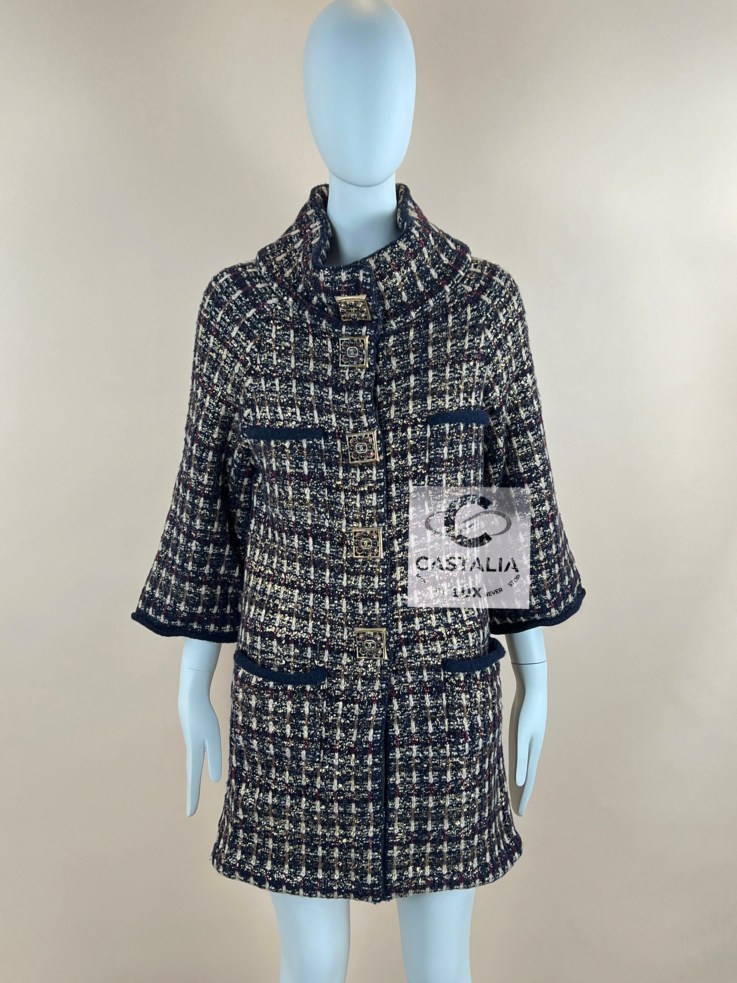 Chanel 11K$ Iconic Paris / Byzance CC Gripoix Buttons Coat 36 FR 5