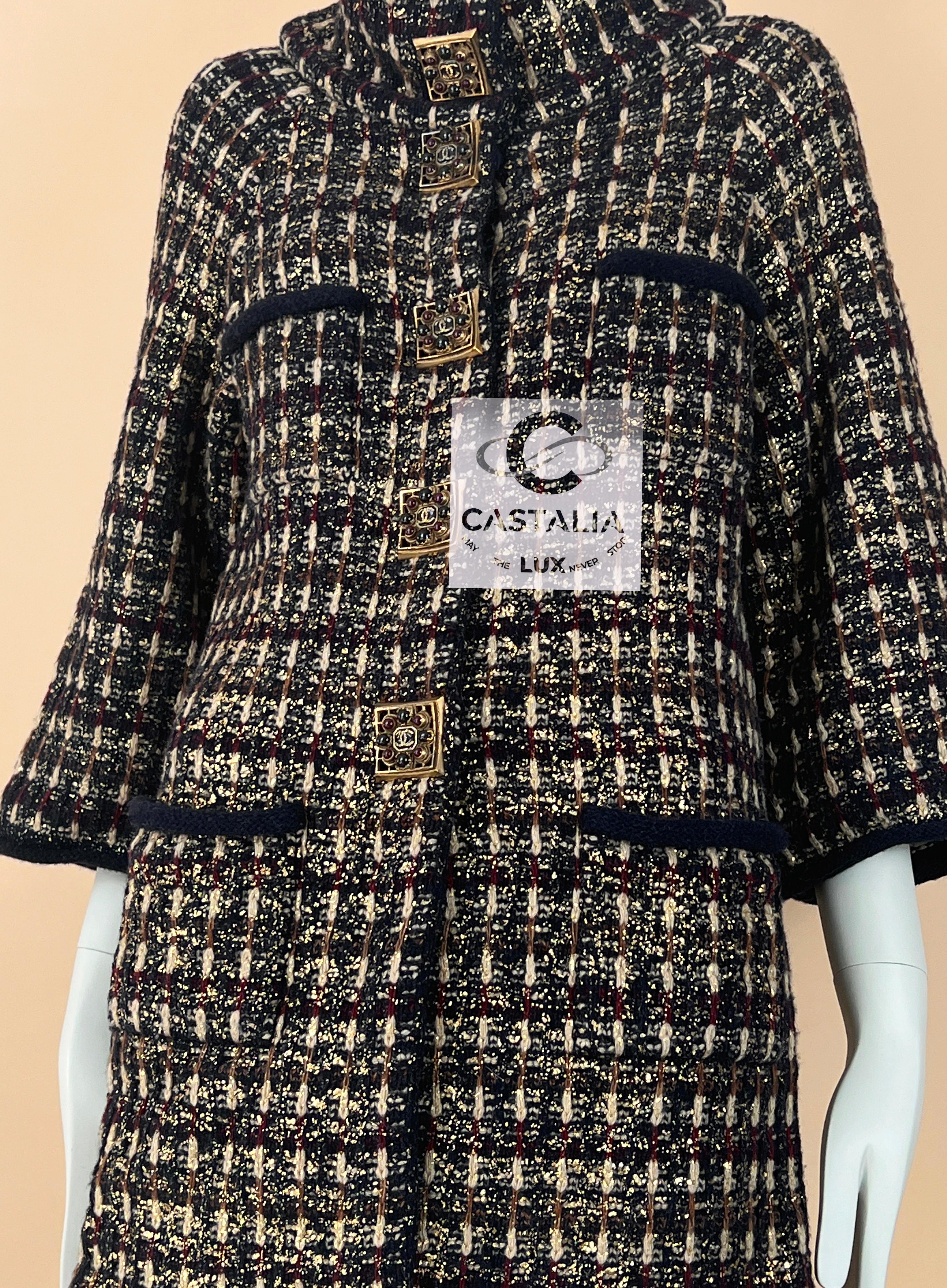 Chanel 11K$ Icónico París / Byzance CC Gripoix Botones Abrigo 36 FR en venta 6