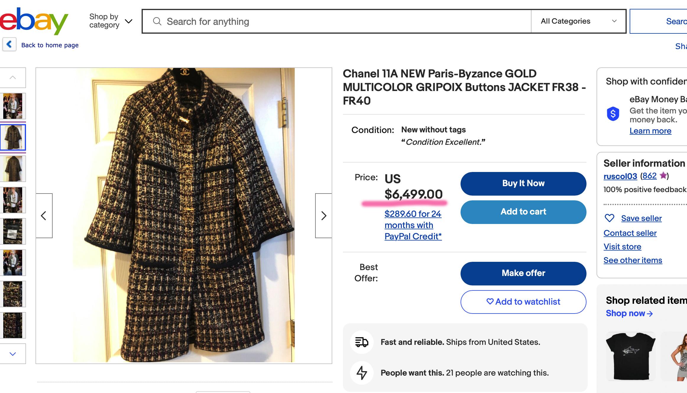 Femenino o masculino Chanel 11K$ Icónico París / Byzance CC Gripoix Botones Abrigo 36 FR en venta