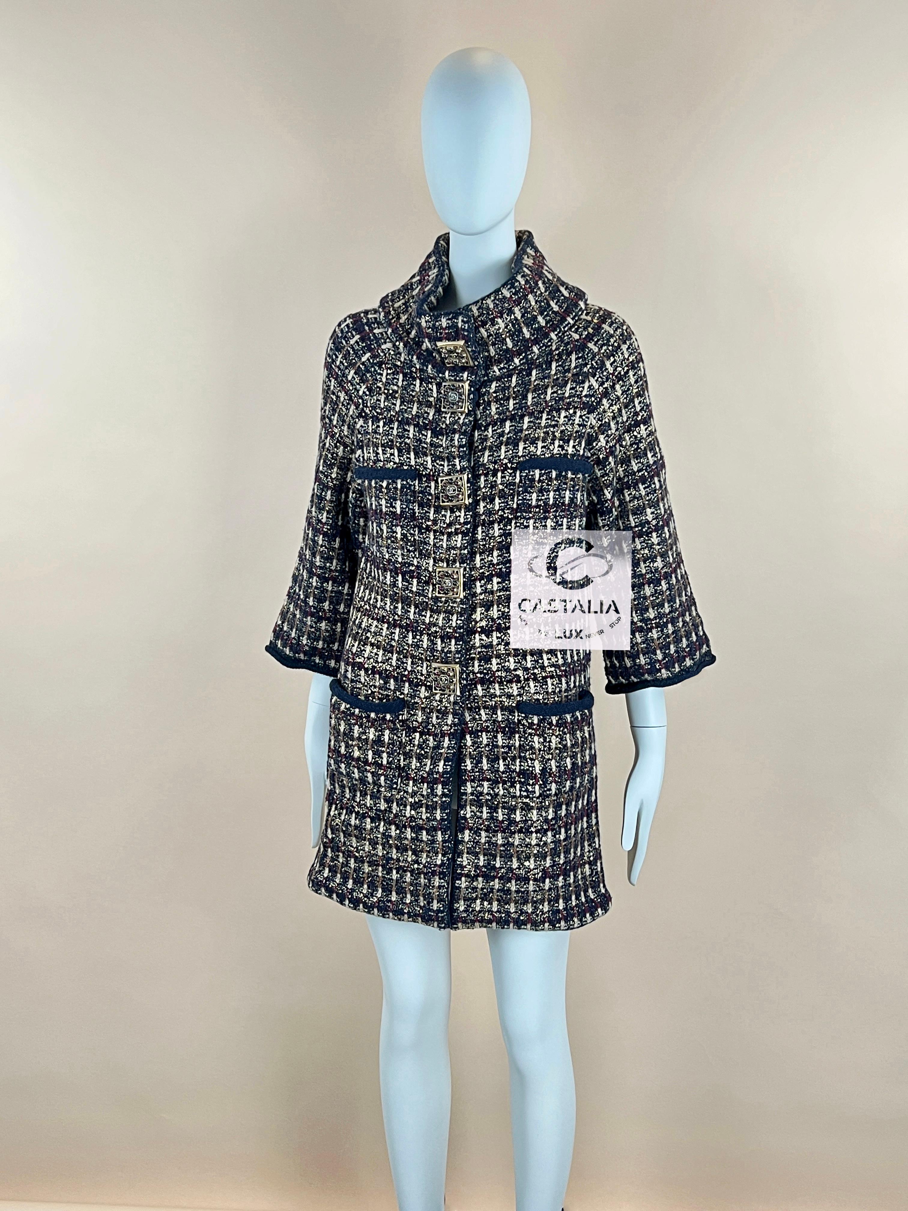 Chanel 11K$ Icónico París / Byzance CC Gripoix Botones Abrigo 36 FR en venta 4