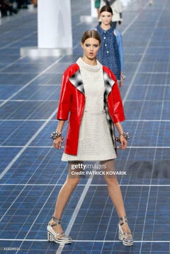 CHANEL 11K$ New Crimson Leder Visionär Mantel 38 FR