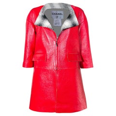 Chanel 11K$ New Crimson Leather Visionary Coat 38 FR