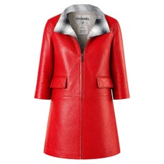 CHANEL 11K$ New Crimson Leather Visionary Coat 38 FR