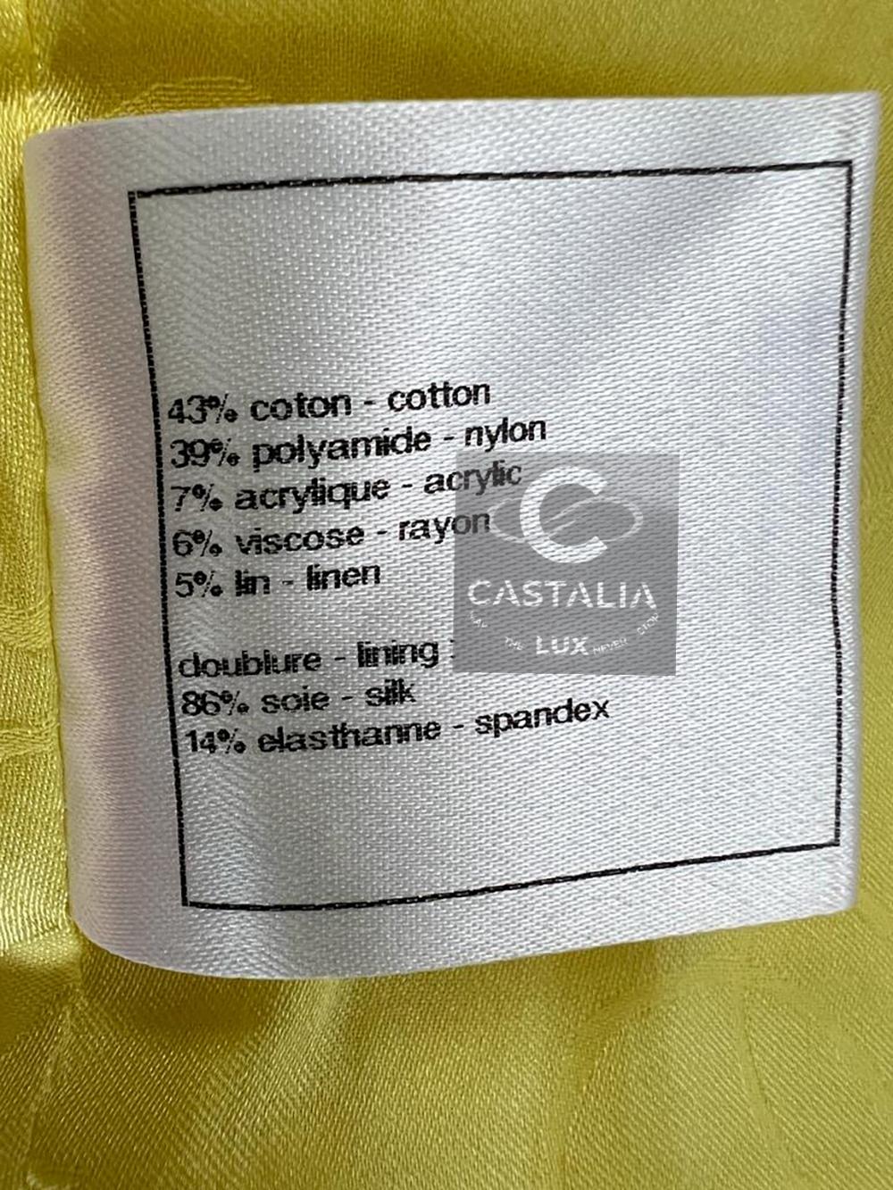 Chanel 11K$ New Iconic Yellow Tweed Dress with Belt 40 FR For Sale 13