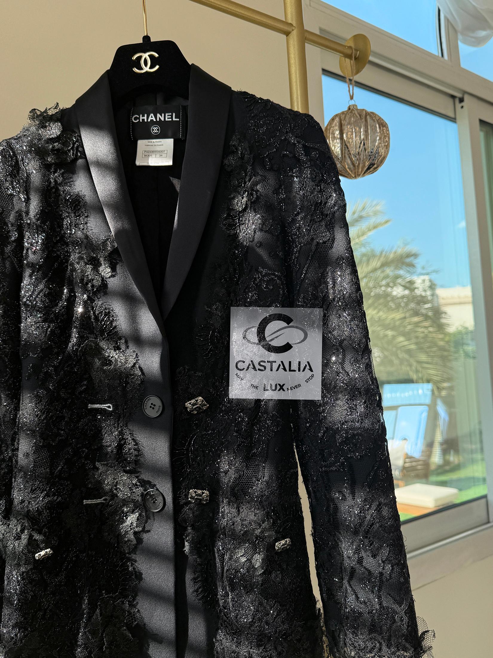 Chanel 11K$ Nueva Chaqueta de Pasarela de Encaje y Bordado 34 FR en venta 9