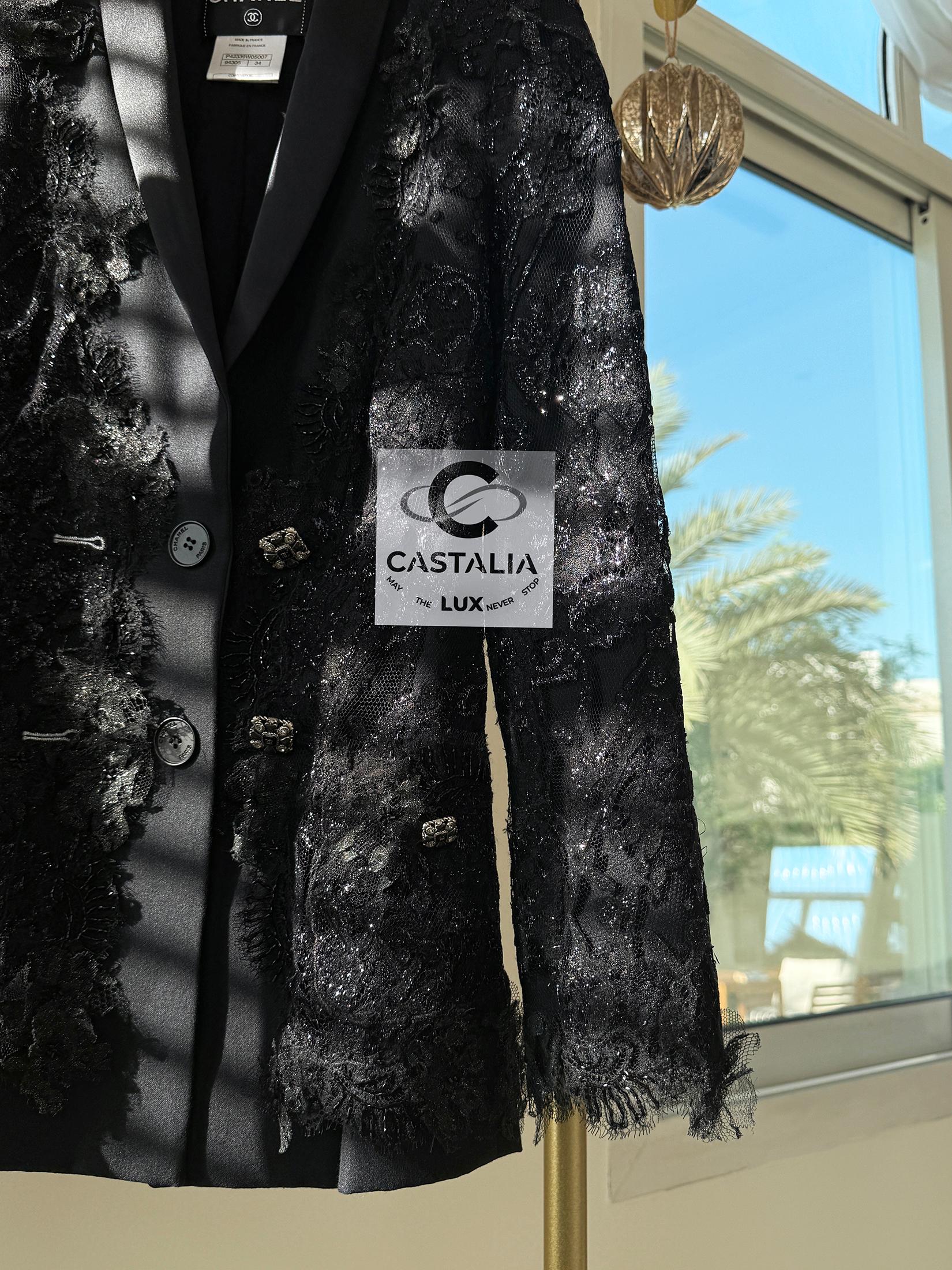 Chanel 11K$ Nueva Chaqueta de Pasarela de Encaje y Bordado 34 FR en venta 10
