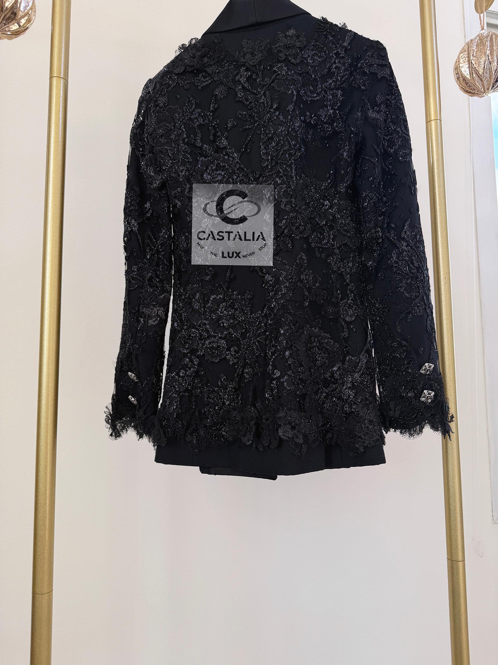 Chanel 11K$ Nueva Chaqueta de Pasarela de Encaje y Bordado 34 FR en venta 13