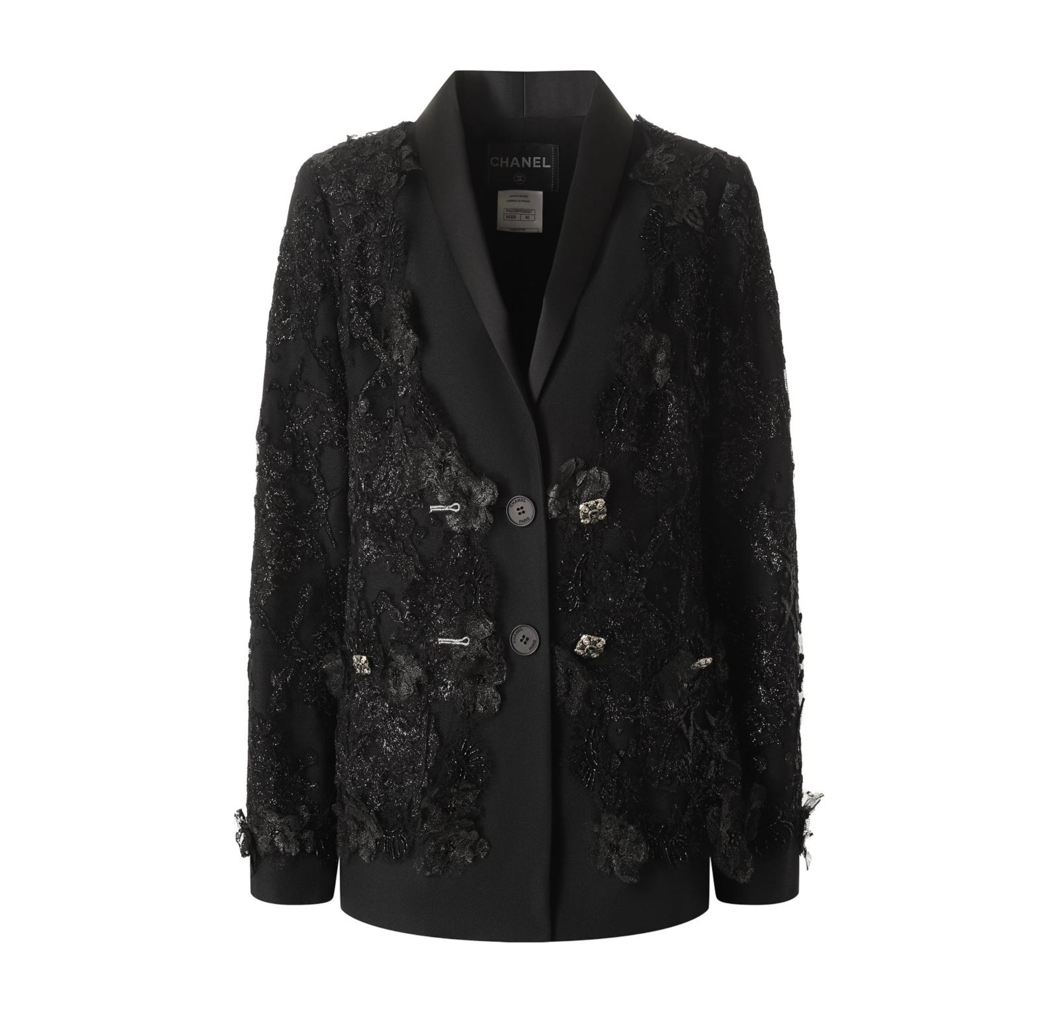 Chanel 11K$ Nueva Chaqueta de Pasarela de Encaje y Bordado 34 FR en Nuevo estado para la venta en Dubai, AE