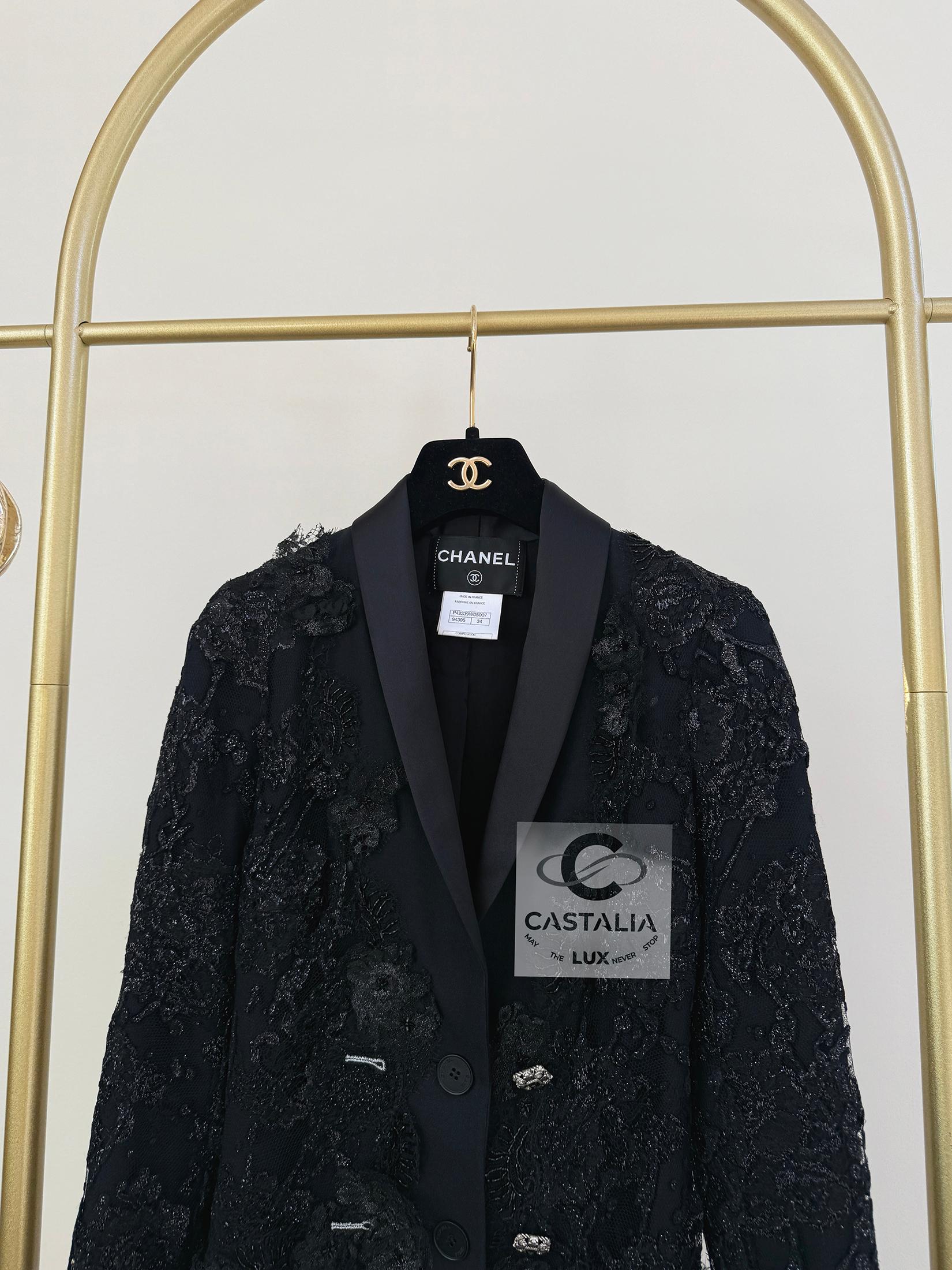 Chanel 11K$ Nueva Chaqueta de Pasarela de Encaje y Bordado 34 FR en venta 1