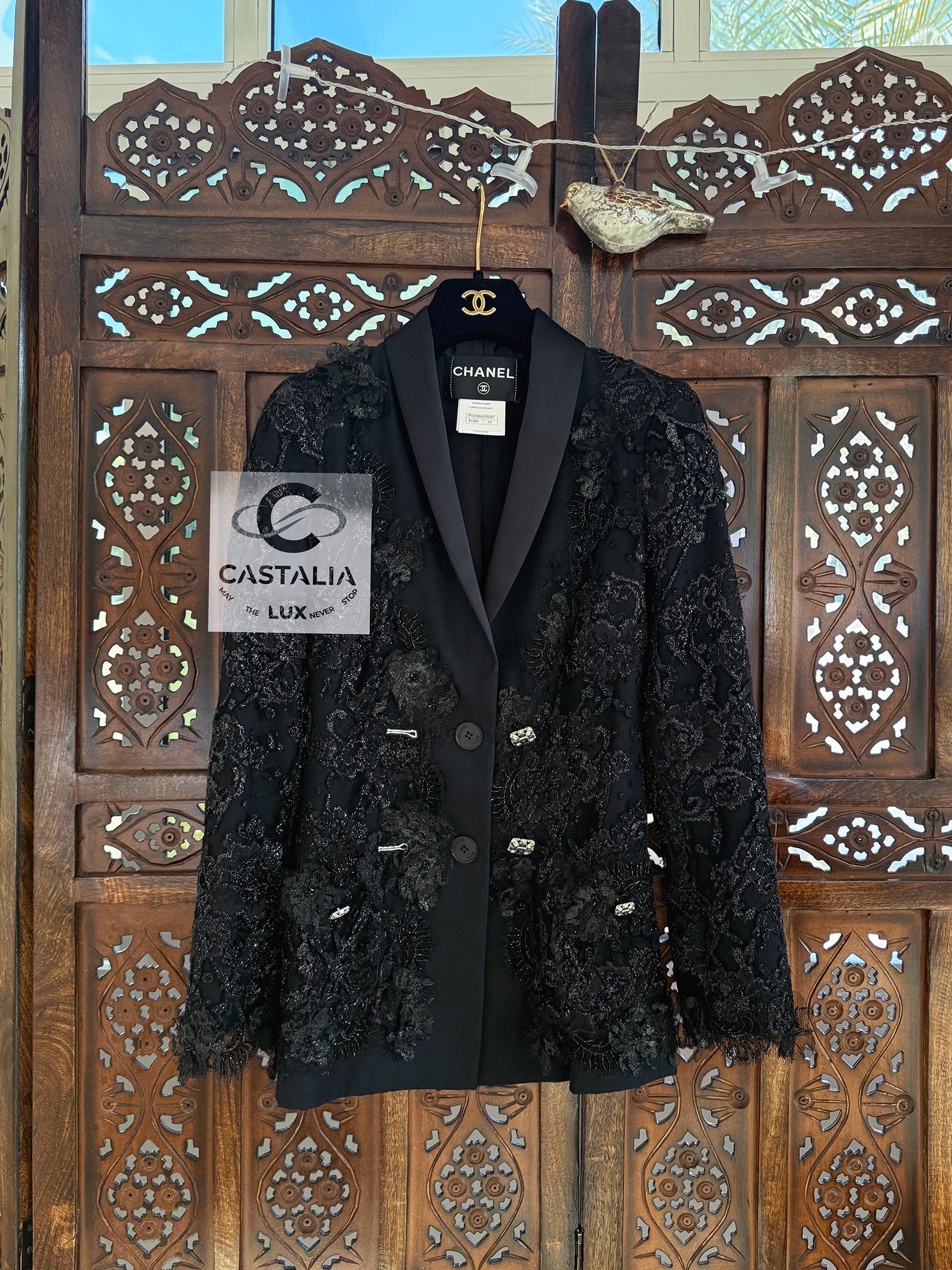 Chanel 11K$ Nueva Chaqueta de Pasarela de Encaje y Bordado 34 FR en venta 2