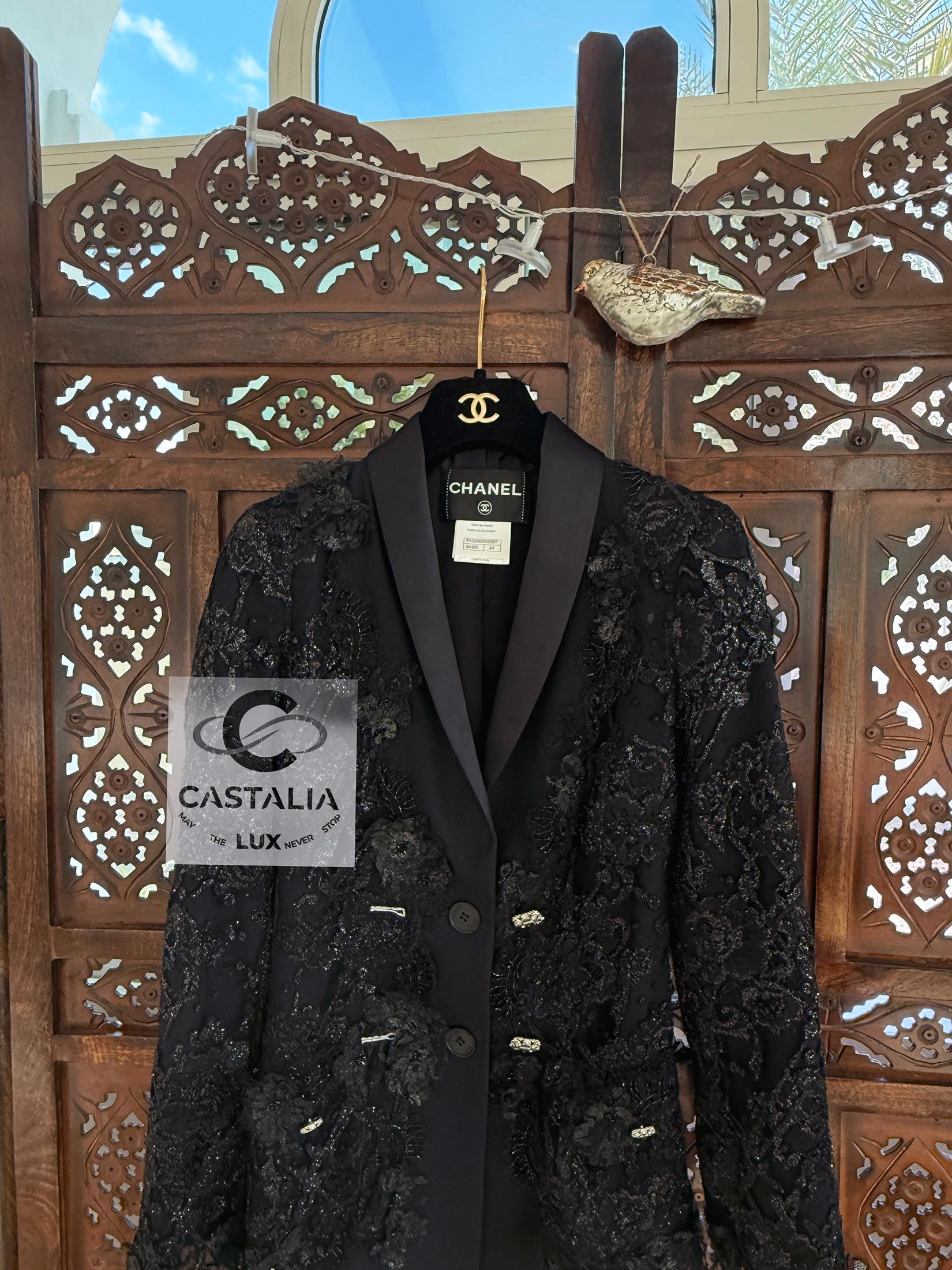 Chanel 11K$ Nueva Chaqueta de Pasarela de Encaje y Bordado 34 FR en venta 3