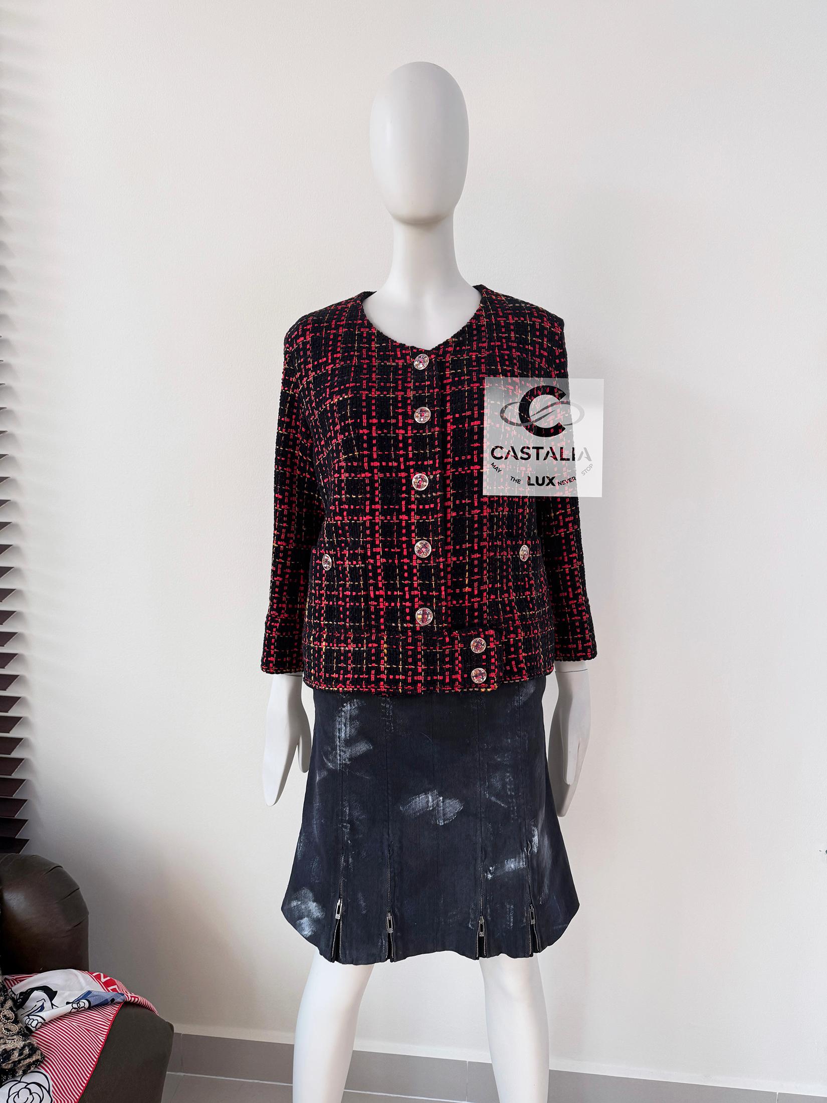 Chanel 11K$ New Logo Ribbon Black Tweed Jacket 38 FR 5