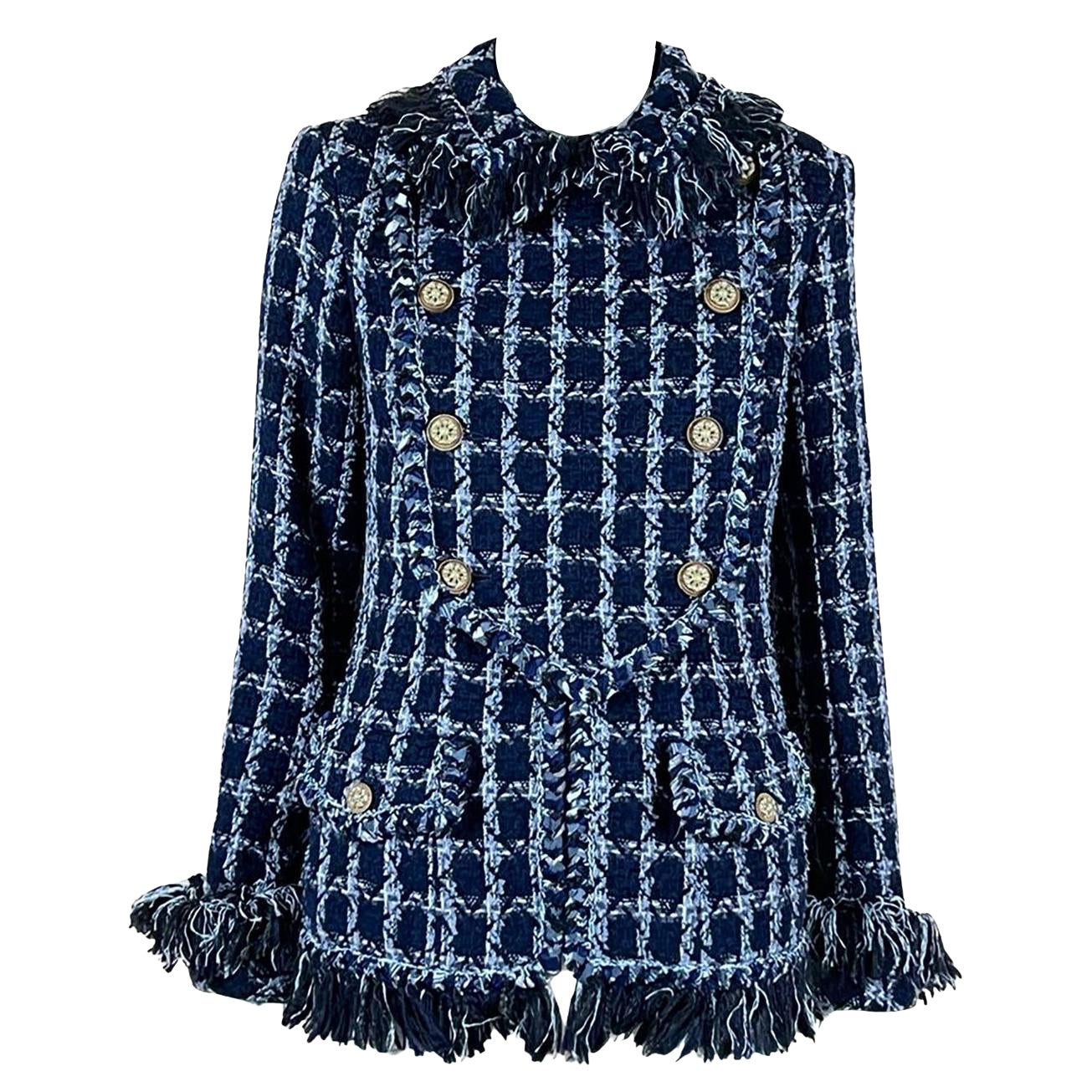 Giacca in tweed con frange CHANEL 11K$, nuova, Parigi / Dallas