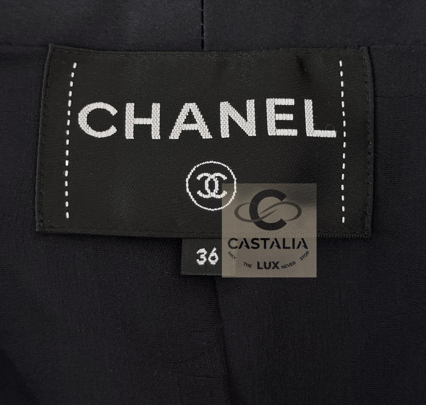 CHANEL 11K$ Nuevo París / EGIPTO Chaqueta de tweed azul marino 36 FR 7