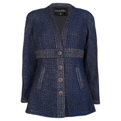 CHANEL 11K$ New Paris / EGYPT Navy Tweed Jacket 36 FR