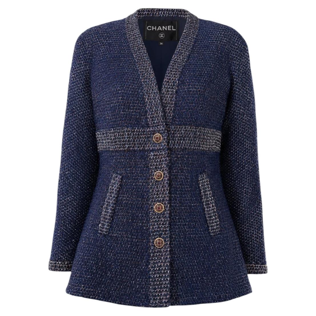 CHANEL 11K$ New Paris / EGYPT Navy Tweed Jacke 36 FR