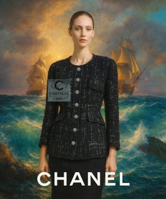 CHANEL 11K$ Nuevo París / Hamburgo Chaqueta intemporal de tweed negro 46 FR