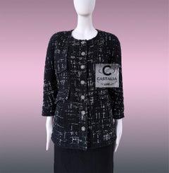 CHANEL 11K$ Neu Paris / Hamburg Zeitlos Schwarz Tweed Jacke 46 FR