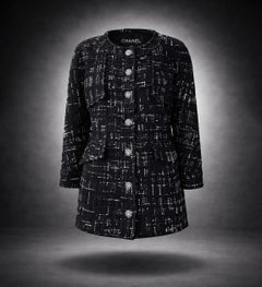 CHANEL 11K$ Neu Paris / Hamburg Zeitlos Schwarz Tweed Jacke 46 FR