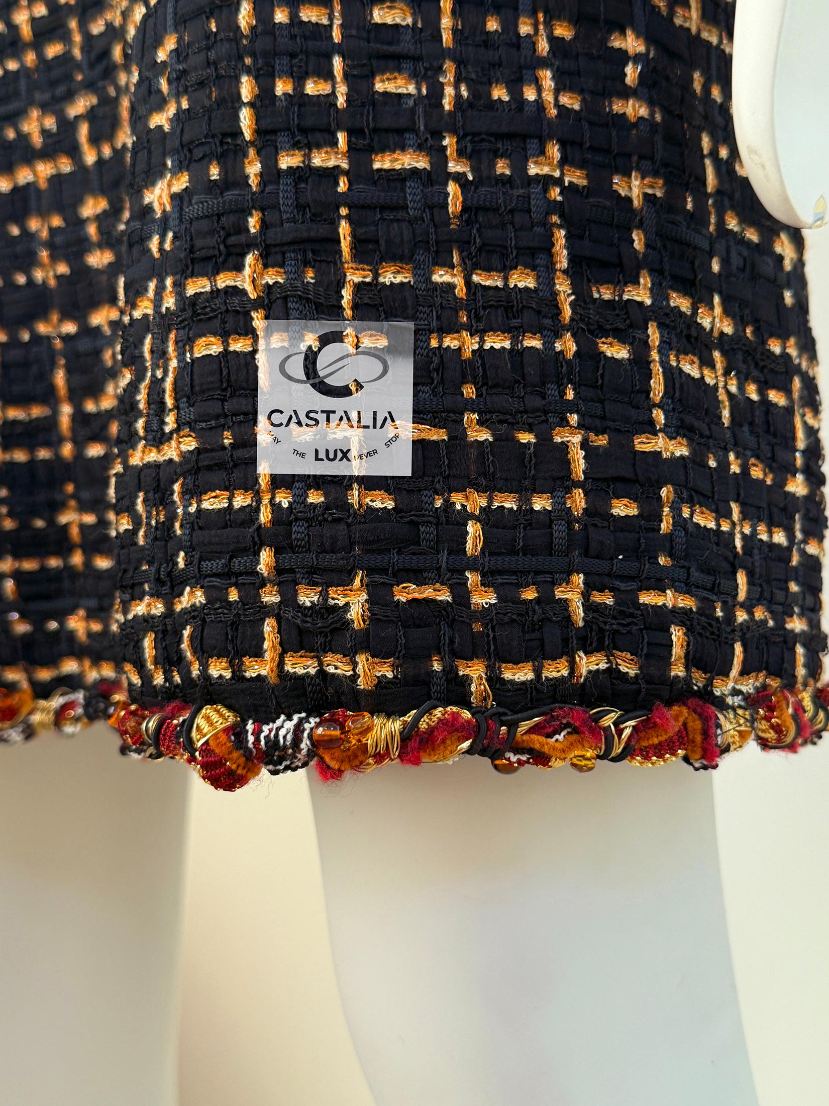 Chanel 12K$ Vestido de tweed con ribete joya 36 FR en venta 9