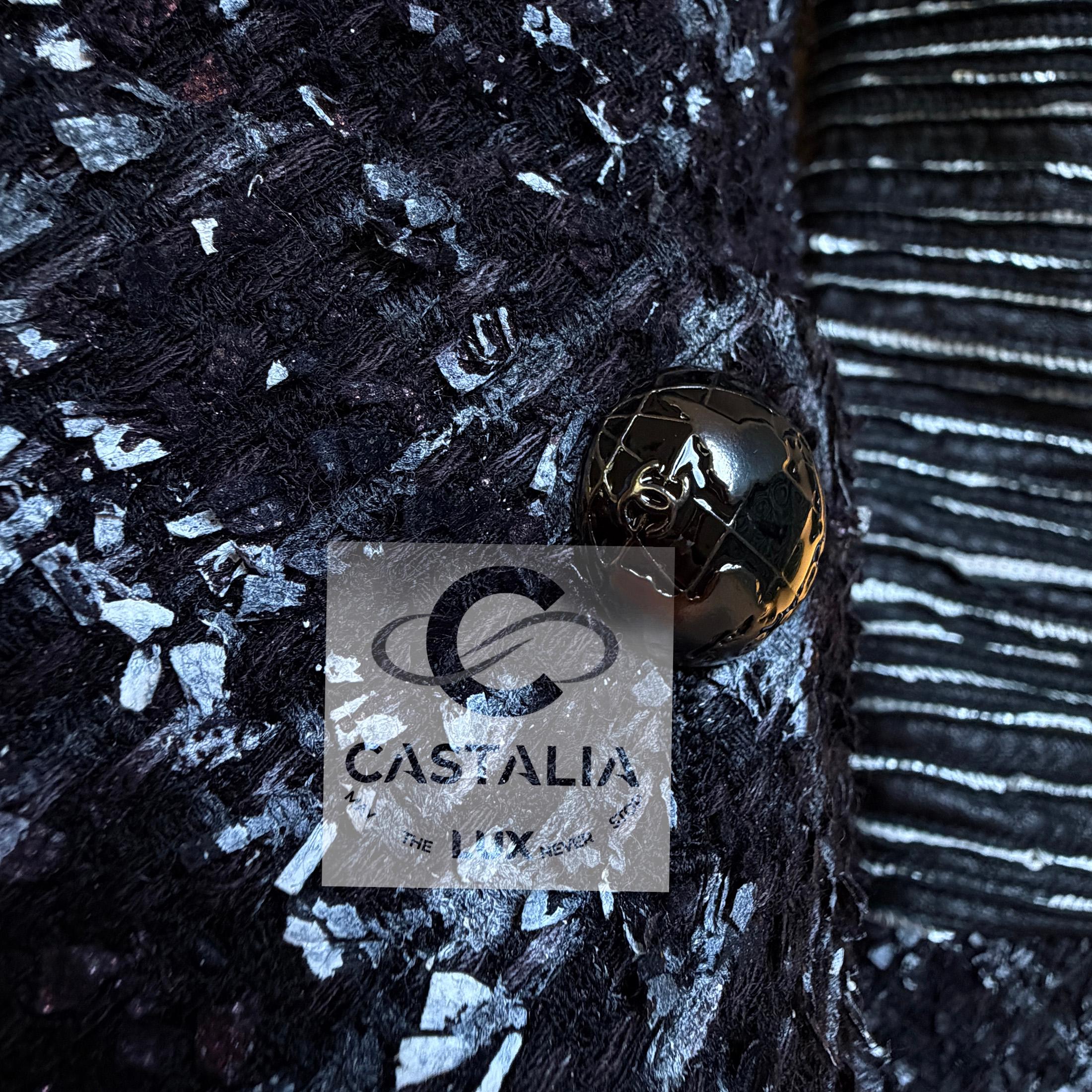 CHANEL 11K$ New Tweed und Leder Runway Kleid 34 FR im Angebot 6