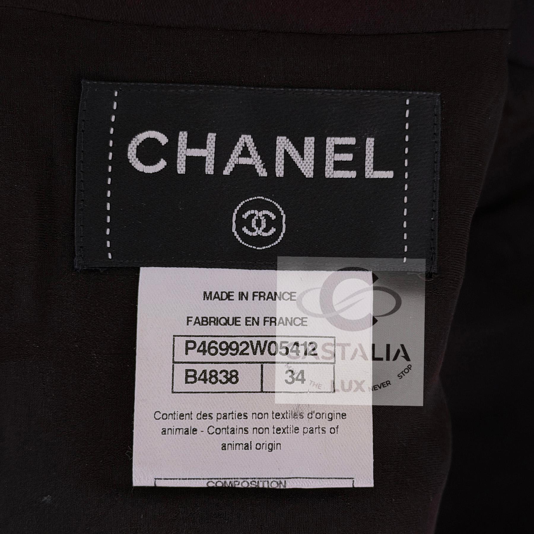 CHANEL 11K$ New Tweed und Leder Runway Kleid 34 FR im Angebot 15