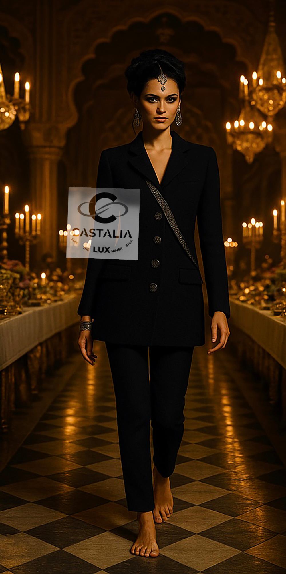 Giacca Chanel 11K$ Paris / Bombay Gripoix con bottoni in tweed nero In condizioni ottime in vendita a Dubai, AE