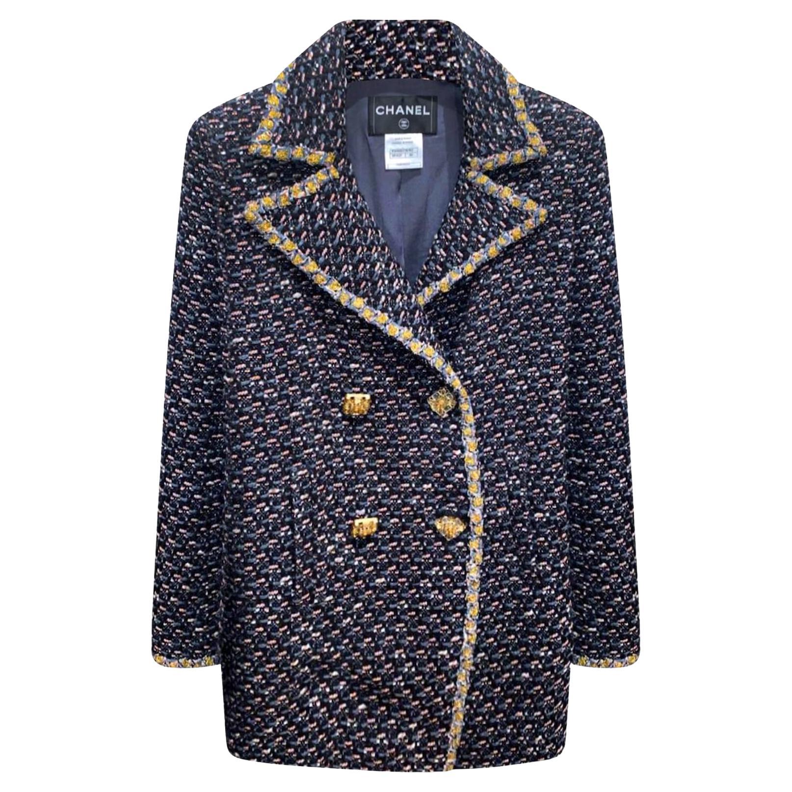 Chanel 11K$ Paris / Byzance Blue Tweed Jacket