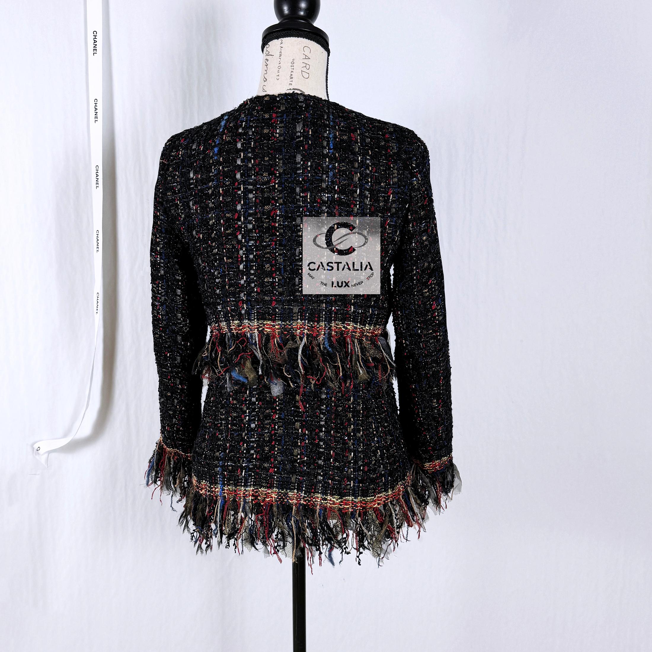 Chanel 11K$ Paris / Cosmopolite Ribbon Tweed Jacket 10