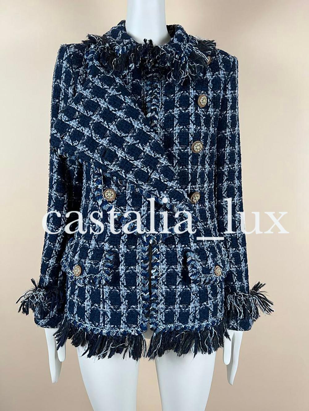 Chanel 11K$ Paris / Dallas Runway Tweed Jacket For Sale 2