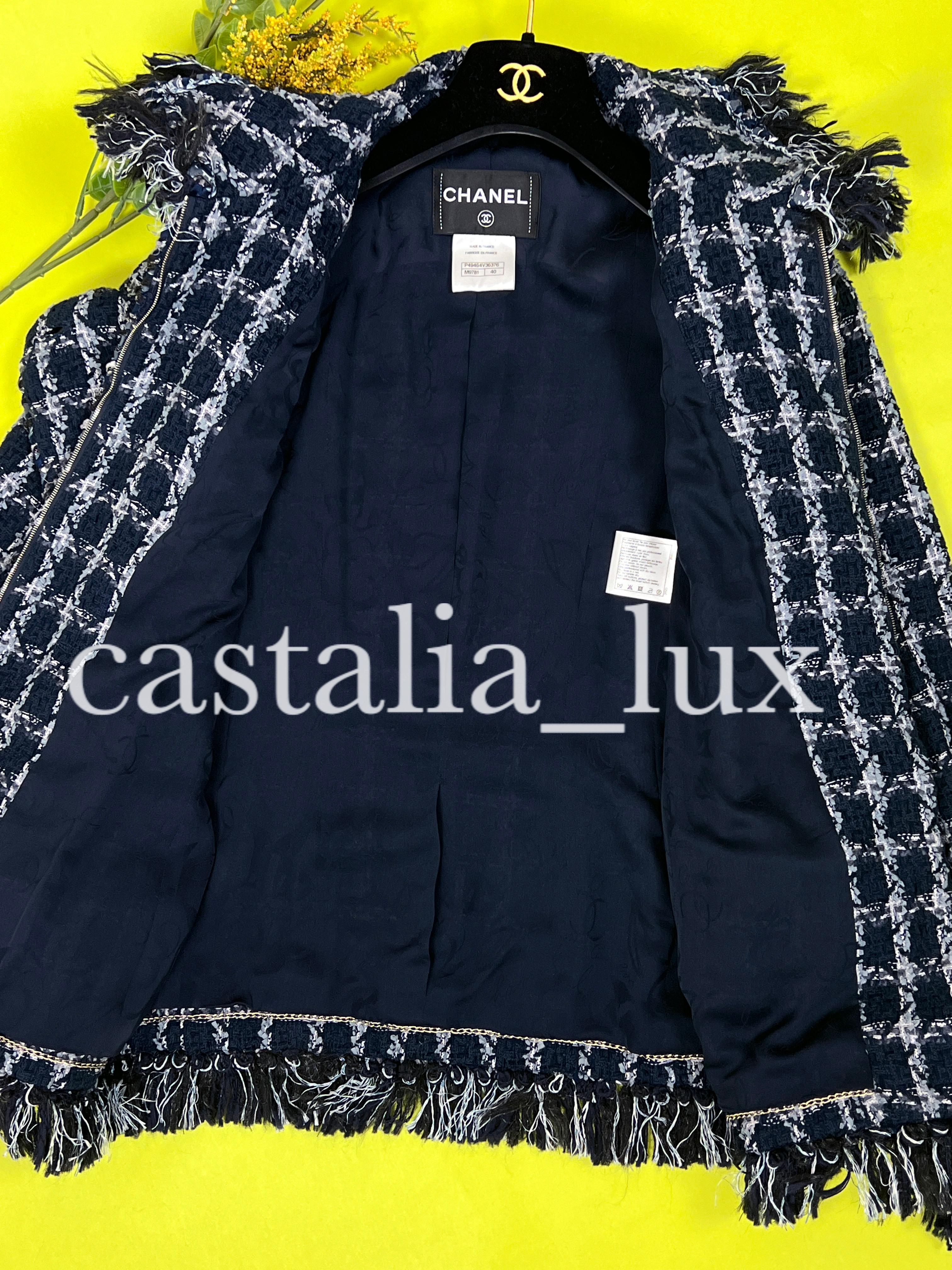 Chanel 11K$ Paris / Dallas Runway Tweed Jacket For Sale 5